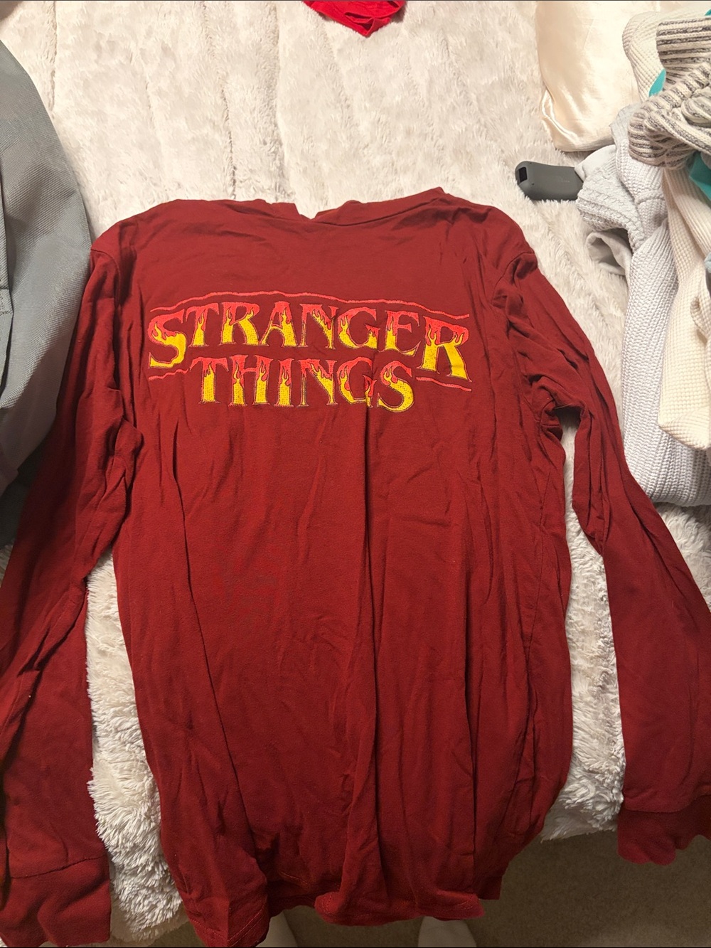 Stranger Things Red Long Sleeve Graphic Tee